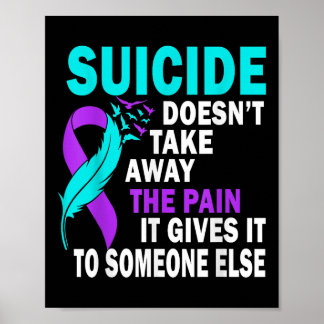 Poster Le Suicide Ne Supprime Pas La Douleur Qu'Il Nous D