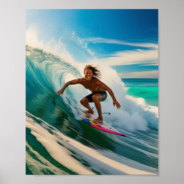 Poster Le surf d'une mer américaine (Devant)