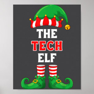 Poster Le T-Shirt de l'Elf de la Tech pour Noël pour le M