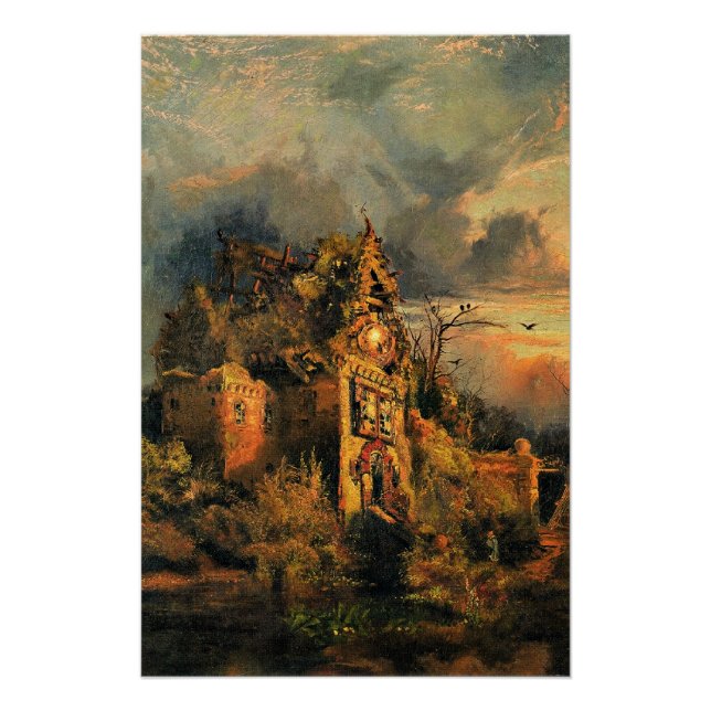 Poster Le tableau de Thomas Moran, La Maison hantée, (Devant)