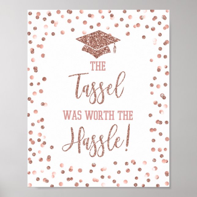 Poster Le Tassel valait la peine du panneau de graduation (Devant)
