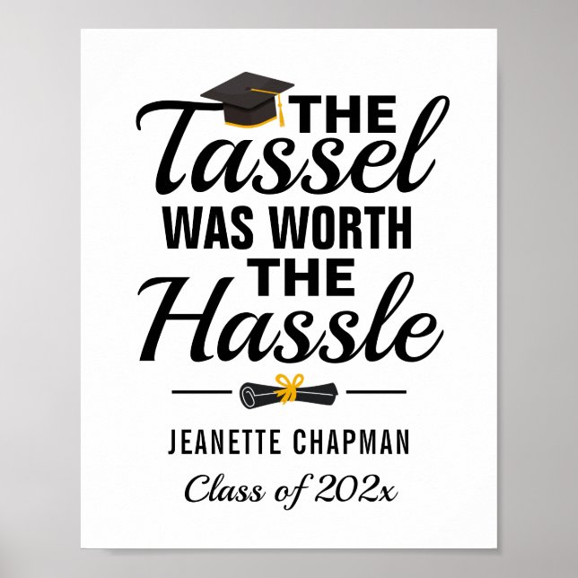 Poster Le Tassel Vaut La Citation De Graduation Hassle (Devant)