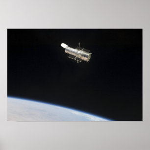 Poster Le télescope spatial Hubble en orbite au-dessus de