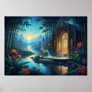 Poster Le Temple Lumineux au bord de la Rivière