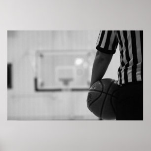 Poster Le temps d'arbitre hors (Basketball) Black and Whi
