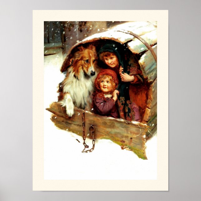 Poster Le Temps Est Limité. Art de Noël par Arthur Elsley (Devant)