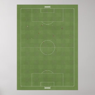 Poster Le terrain de football illustré ci-dessus
