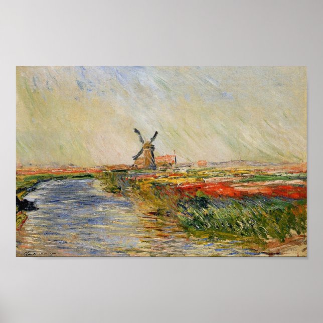 Poster Le terrain de tulipe de Monet en Hollande (Devant)