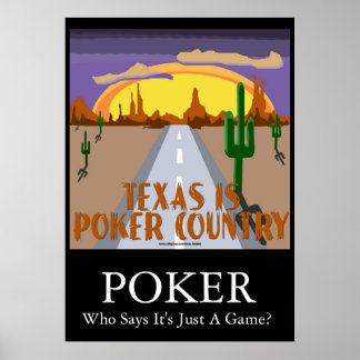 Poster Le Texas est le pays de poker
