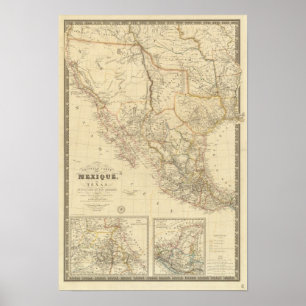 Poster Le Texas et le Mexique