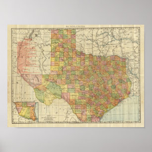 Poster Le Texas par le couche-point McNally
