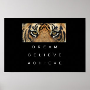 Poster le tigre observe la citation de motivation