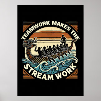 Poster Le travail d'équipe fait le travail de la rivière,