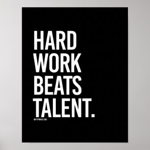 Poster Le travail dur bat le talent - Formations Fitness 