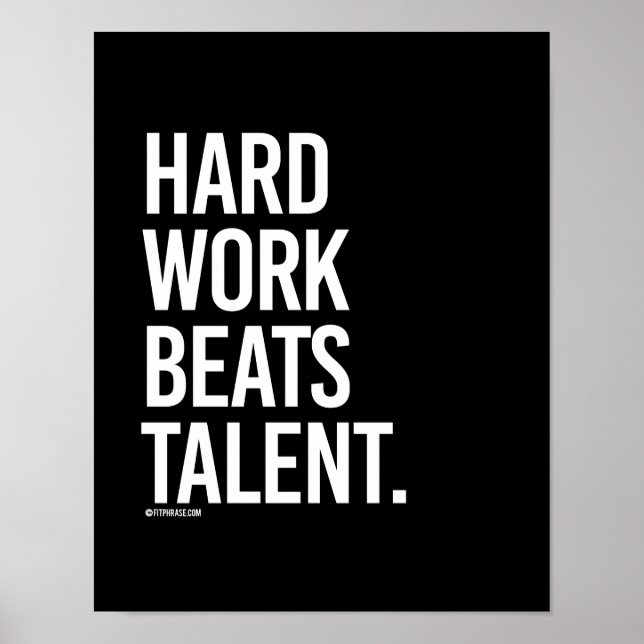 Poster Le travail dur bat le talent - Formations Fitness  (Devant)