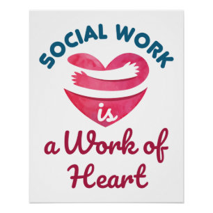 Poster Le travail social est un travail de coeur Travaill