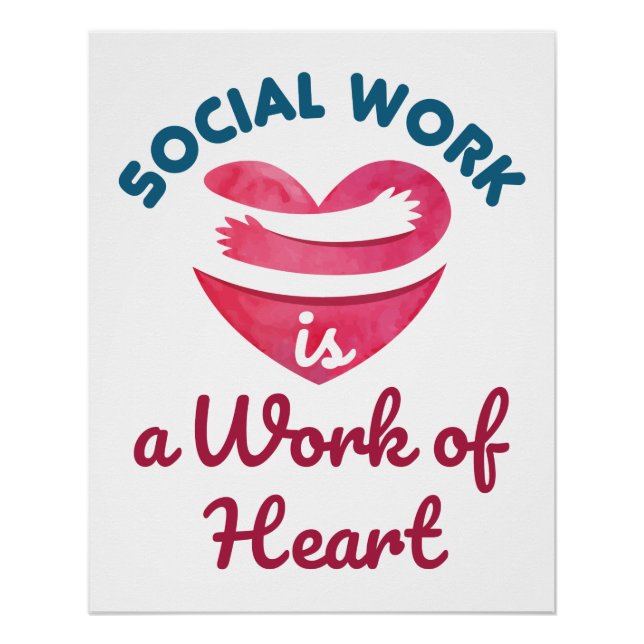 Poster Le travail social est un travail de coeur Travaill (Devant)