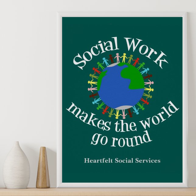 Poster Le travail social fait tourner le monde (Créateur téléchargé)