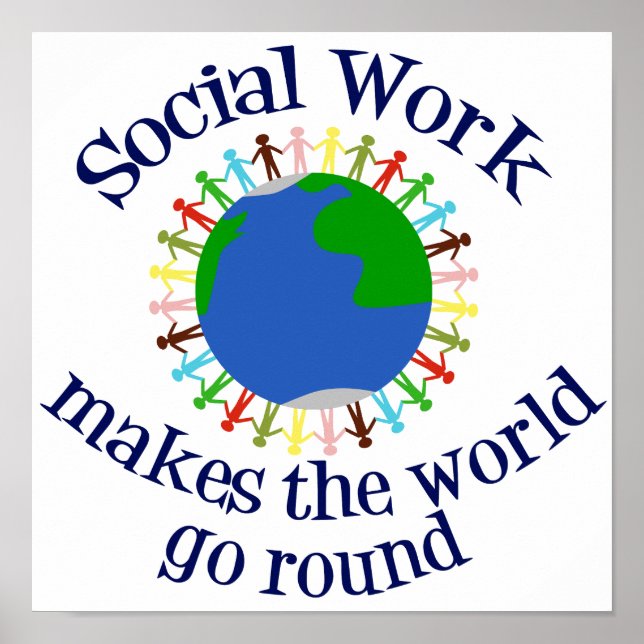 Poster Le Travail Social Rend Le Monde Parcouru (Devant)