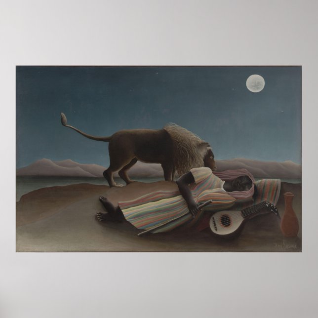 Poster Le Tsigane endormi par Henri Rousseau (Devant)