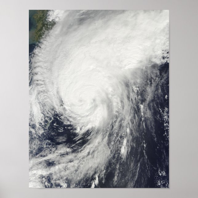 Poster Le typhon Melor approche du Japon (Devant)