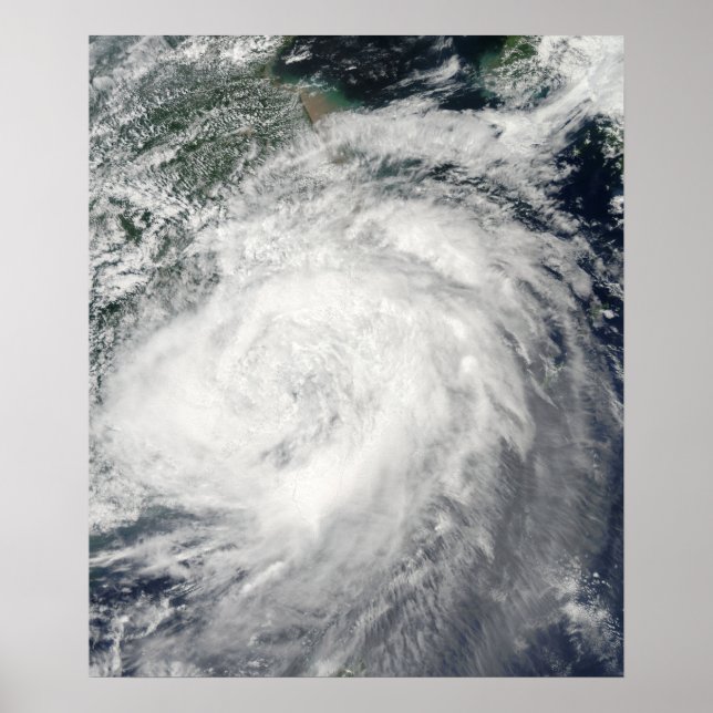 Poster Le typhon Morakot sur la Chine (Devant)