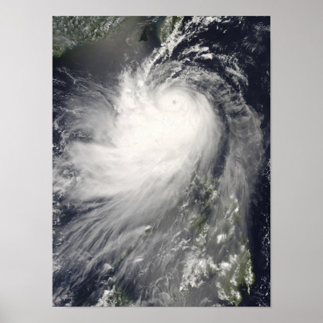 Poster Le typhon Nuri au-dessus des îles Philippines (Devant)