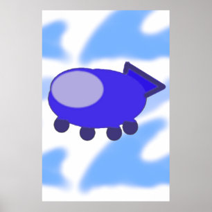 Poster Le vaisseau spatial bleu