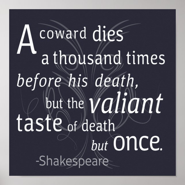 Poster Le Valiant meurt mais une fois Shakespeare (Devant)