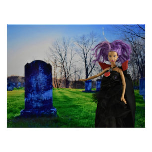 Poster Le vampire visite le cimetière