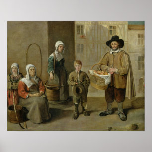 Poster Le vendeur de pain et les transporteurs d'eau
