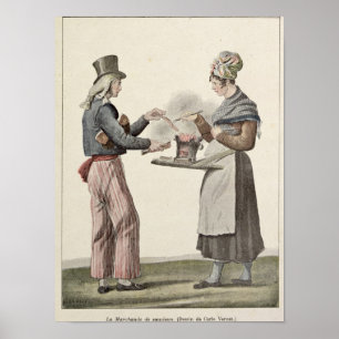 Poster Le vendeur de saucisse