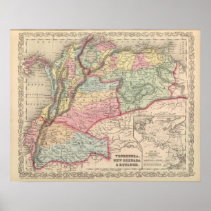 Poster Le Venezuela, le nouveau Grenada et l'Equador
