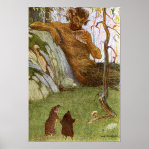 Poster Le vent dans l'illustration d'original de saules