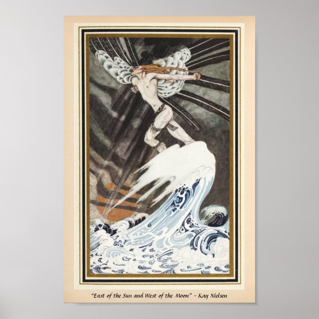 Poster Le Vent du Nord surplombe la mer Kay Nielsen (Devant)