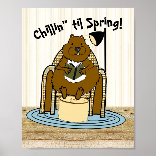 Poster Le ver de livre de la marmotte attend le printemps (Devant)