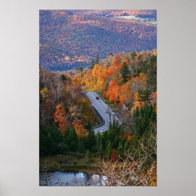 Poster le vermont surplombe les arbres automne (Devant)