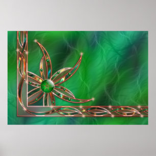 Poster Le vert comme l'impression de l'herbe