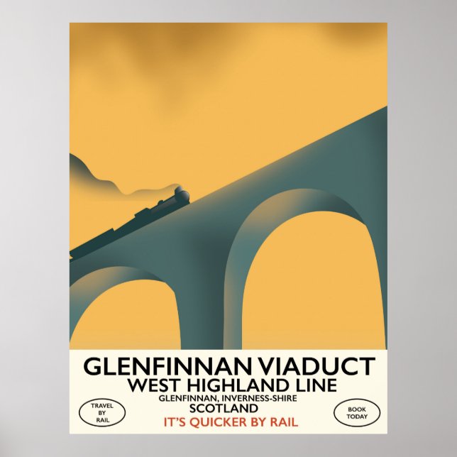 Poster Le viaduc de Glenfinnan en Écosse. (Devant)