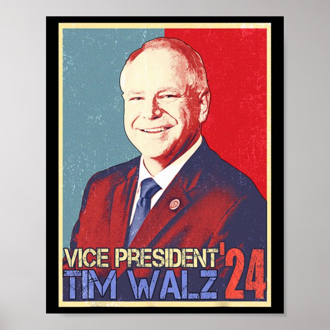 Poster Le vice-président Harris Tim Walz Waltz Élection 2 (Devant)