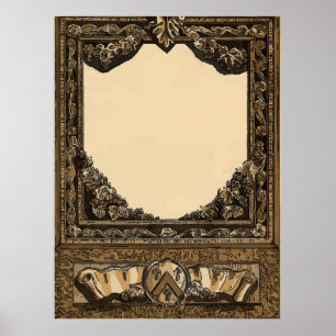 Poster Le vieil étiquette de vin ajoutent le texte