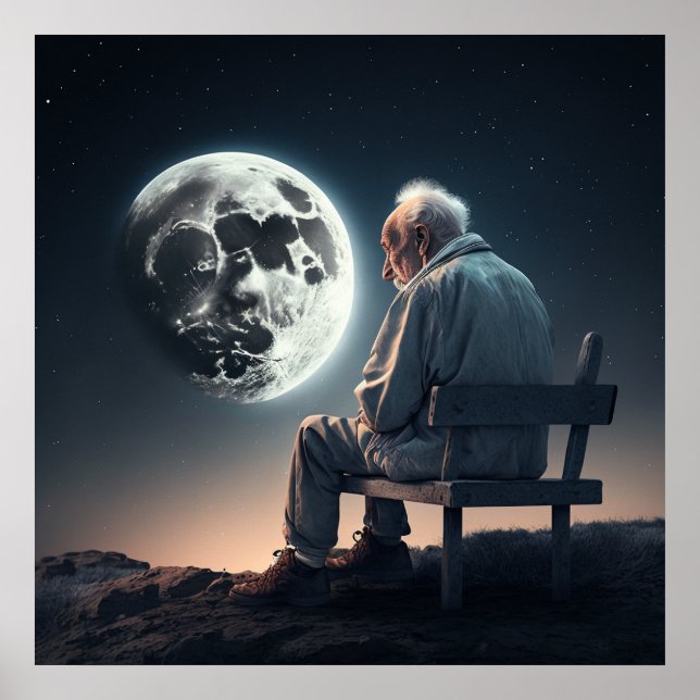Poster Le vieil homme qui se sent seul poster-3- (Devant)