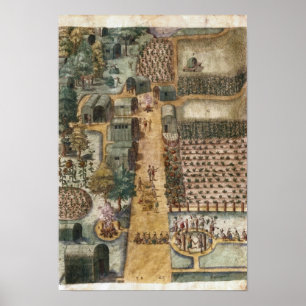 Poster Le village indien de Secoton, c.1570-80