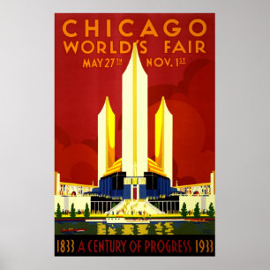 Poster Le Vintage voyage des expositions mondiales de Chi