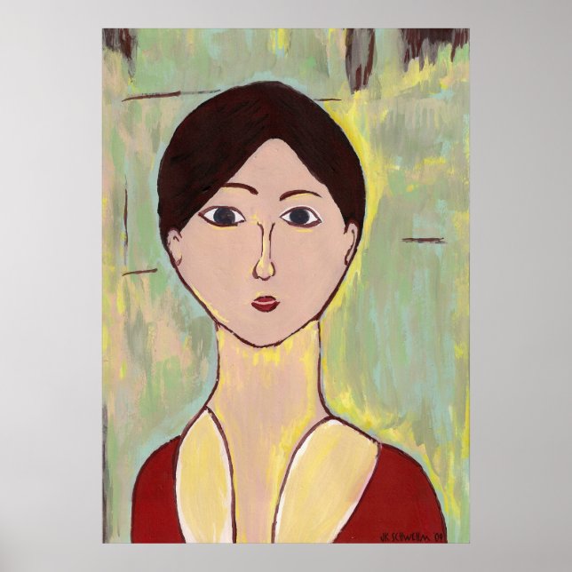 Poster Le visage de la fille après Matisse (Devant)