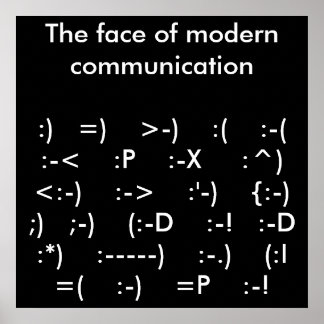 Poster Le visage de l'affiche de communication moderne