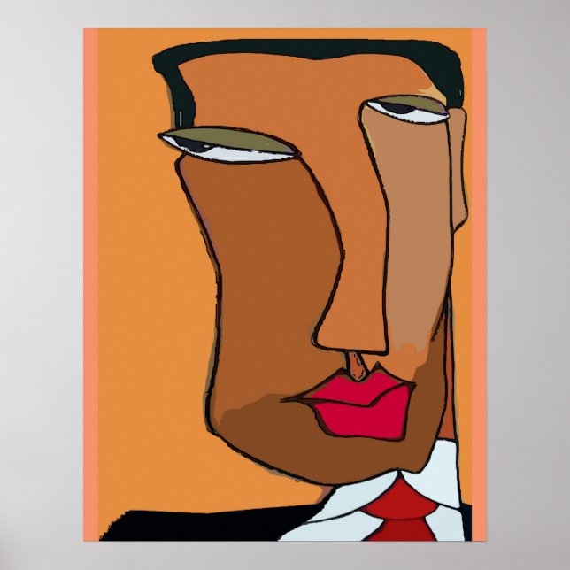 Poster Le visage de l'homme Abstrait 7 (Devant)