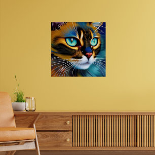 Poster Le visage d'un mignon Lynx pointe Siamese