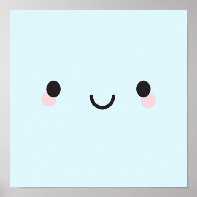 Poster Le visage heureux de Kawaii (Devant)