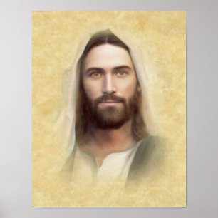 Poster Le visage saint de l'image de dévotion de Jésus